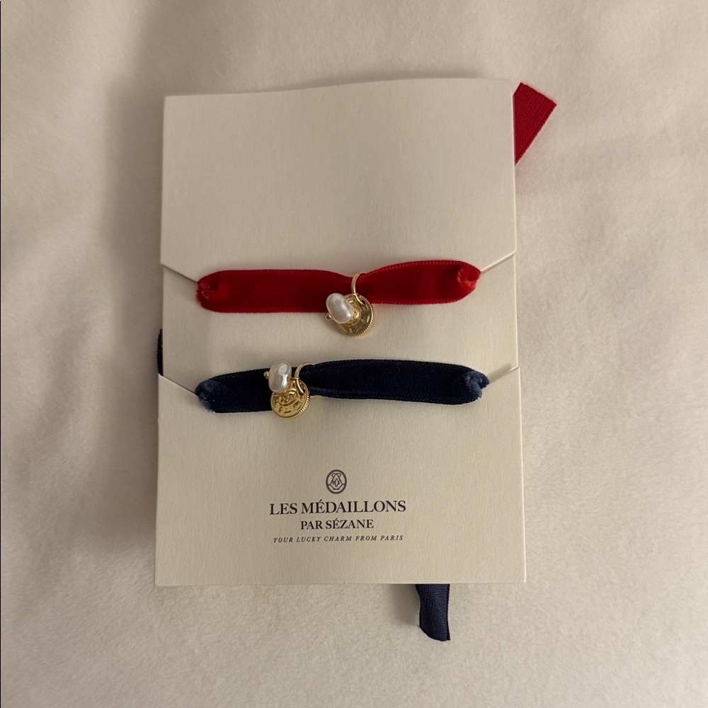 Sezane - Red and Navy Charm Bracelets